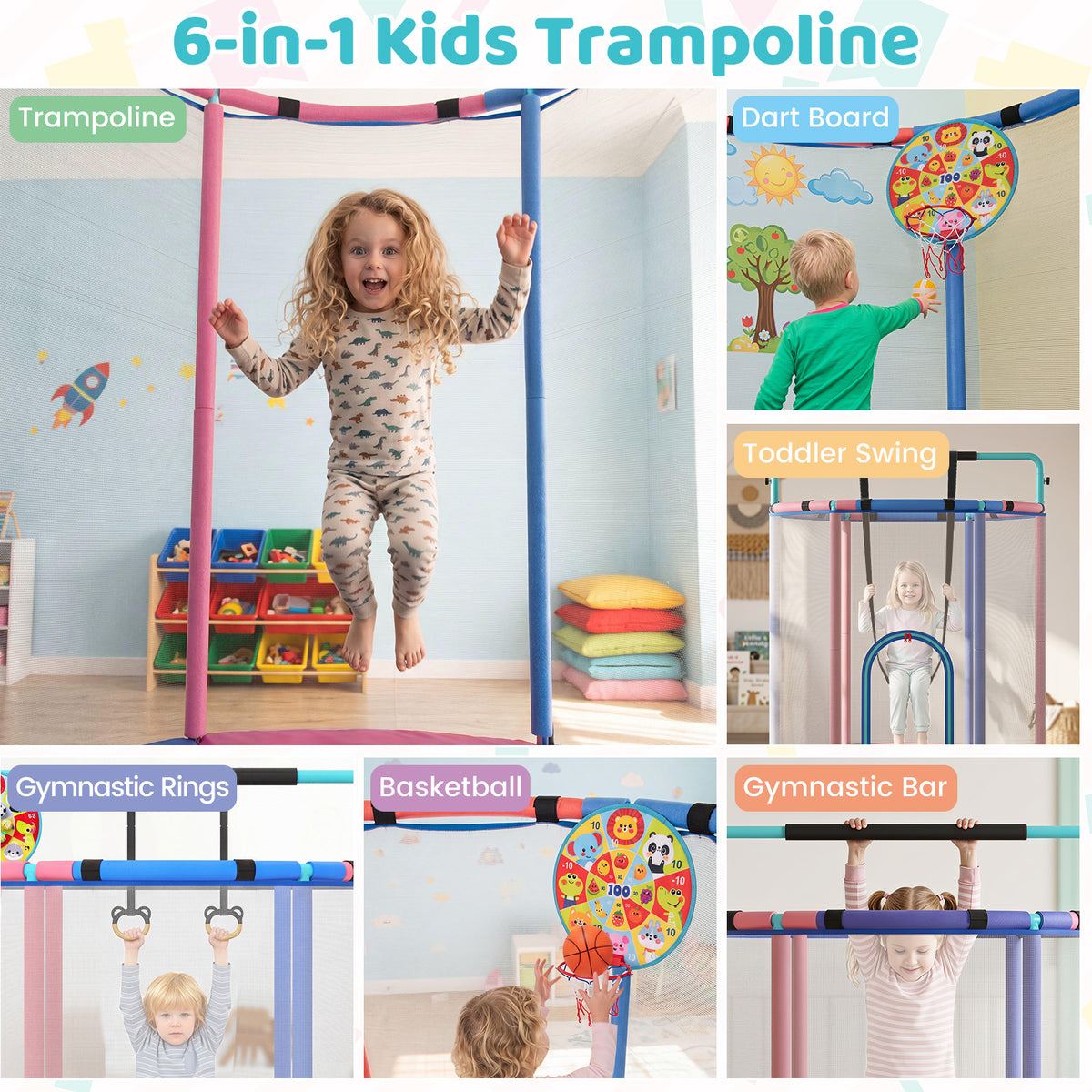 Kids Trampoline in Blue