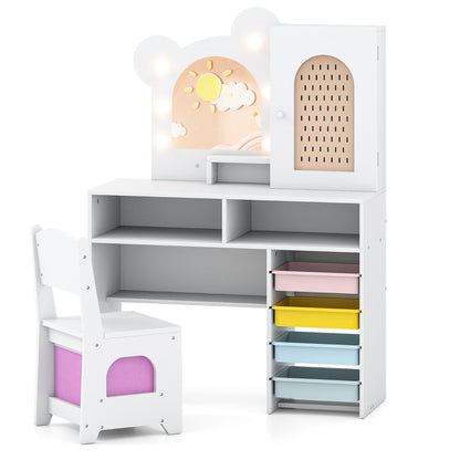 The kids vanity set shown without any accessories on the tabletop surface