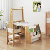Kids Art Table and Chair Set Multifunctional Kids Activity-Natural