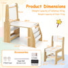 Kids Art Table and Chair Set Multifunctional Kids Activity-Natural