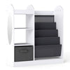 Kids Bookshelf with Full-Length Mirror and 4-Tier Sling Shelves-White