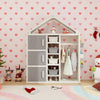 Kids Costume Storage Closet with Storage Bin-Grey