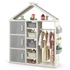 Kids Costume Storage Closet with Storage Bin-Grey