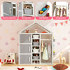 Kids Costume Storage Closet with Storage Bin-Grey