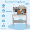 Wooden Kids Study Desk and Chair Set for Kids 3+-Grey