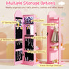 Kids Jewelry Cabinet Standing Children Jewelry Organizer-Pink