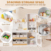 Kids Kitchen Playset Toy Play Kitchen with 4 Fabric Drawers for 3+ Years Old-White