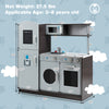 Kids Kitchen Set with Sink and Faucet, Stove, Oven and Microwave