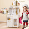 Kids Kitchen Setwith Stoves Faucet Sink Telephone Microwave and Oven-White