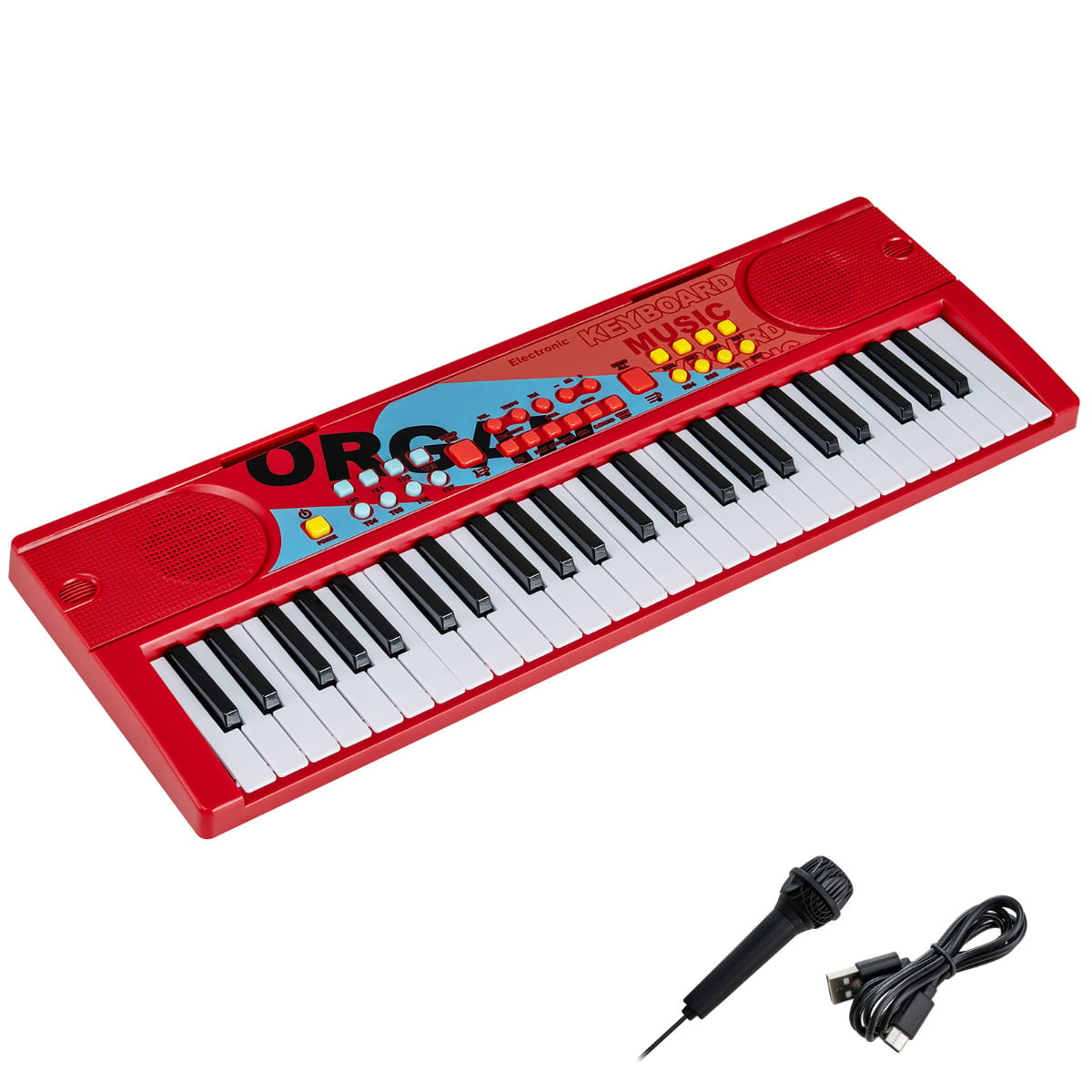 49 Keys Portable Kids Piano Keyboard-Red