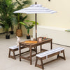 Kids Picnic Table with Cushions and Umbrella-Grey