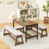 Kids Picnic Table with Cushions and Umbrella-Grey