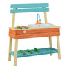 Kids Play Kitchen Set Wooden Kitchen Playset with Cooking & Gardening Accessories-Blue
