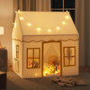 Kids Play Tent with Star Lights and Non-slip Mat-Khaki