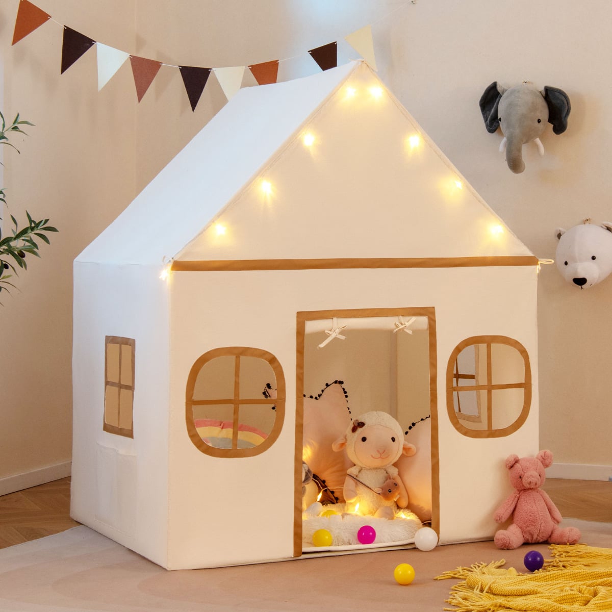 Kids Play Tent Large Playhouse Indoor Play Tent-Grey