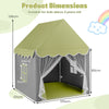 Large Kids Play House with Washable Mat and Star Lights-Light Green