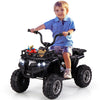6V 4-Wheeler Quad Car with One-Button Start and Tread Tires-Black
