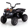 6V 4-Wheeler Quad Car with One-Button Start and Tread Tires-Black