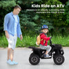 6V 4-Wheeler Quad Car with One-Button Start and Tread Tires-Black