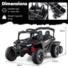 12V Battery Powered Ride On Kids Tractor with Detachable Trailer-Black