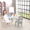 Kids Table and 4 Chairs Set for Toddlers Dining, Drawing, Reading-Grey