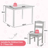 Kids Table and 4 Chairs Set for Toddlers Dining, Drawing, Reading-Grey