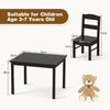 Kids Table and 4 Chairs Set for Toddlers Dining, Drawing, Reading-Dark Brown