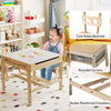 Kids Table and Chairs 4 in 1 Wooden Activity Desk Set (Bear Shape)-Grey