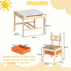 Kids Table and Chairs 4 in 1 Wooden Activity Desk Set (Bear Shape)-Natural