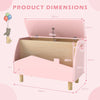 Multifunctional Kids Toy Box with Safety Hinge for Playroom-Pink