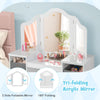 Kids Vanity Desk & Chair 2 in 1 Toddler Makeup Pretend Play Table-White