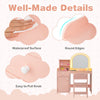 Kids Vanity Table and Chair Set with Shelves Drawer and Cabinet-Light Pink