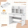 Kids Wooden Study Desk with Drawer and Storage Shelf-White
