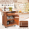 Kitchen Trolley with Stainless Steel Countertop and 3-Position Adjustable Shelf