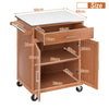 Kitchen Trolley with Stainless Steel Countertop and 3-Position Adjustable Shelf
