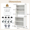 6-Tier Kitchen Pantry Cabinet Buffet Cabinet with Hutch-White