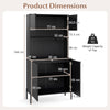 Kitchen Pantry Cabinet with Power Outlets and Wine Racks-Black