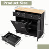 Kitchen Tilt Out Trash Cabinet with 70L Hidden Garbage Holder-Black