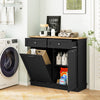 Kitchen Tilt Out Trash Cabinet with 70L Hidden Garbage Holder-Black
