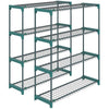 Outsunny 4-Tier Plant Stand Indoor Outdoor, Set of 2 Metal Plant Shelf with Rack Buckles for Easy Assembly, Flower Display Rack
