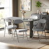 HOMCOM Set of Four Folding Corduroy Seat Chairs - Grey