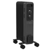HOMCOM 1500W Oil Filled Radiator, 7 Fin, Portable Electric Heater with 3 Heat Settings, Safety Cut-Off and Wheels, Grey