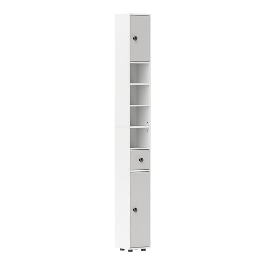 kleankin 180cm Slim Bathroom Cabinet, a tall narrow storage unit with a drawer and cupboard doors
