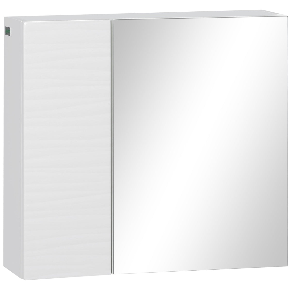 kleankin Bathroom Cabinet with Mirror in white with a solid door and a mirrored door