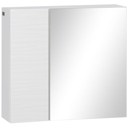 kleankin Bathroom Cabinet with Mirror in white with a solid door and a mirrored door