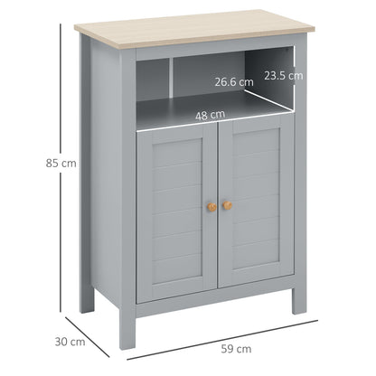 the floor cabinet showing various dimensions with arrows on a white background