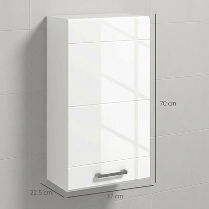 the wall cabinet shown with dimension lines indicating its height, width and depth