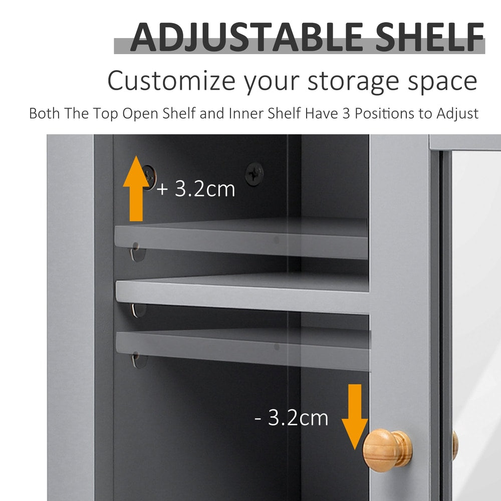 Adjustable shelf positions within the bathroom storage cabinet