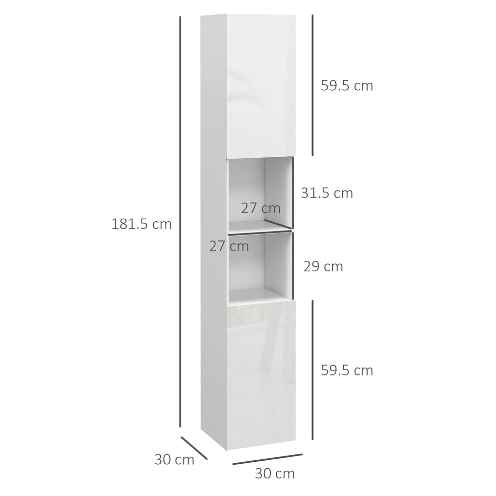 A size diagram of the tall bathroom cabinet showing its dimensions in cm
