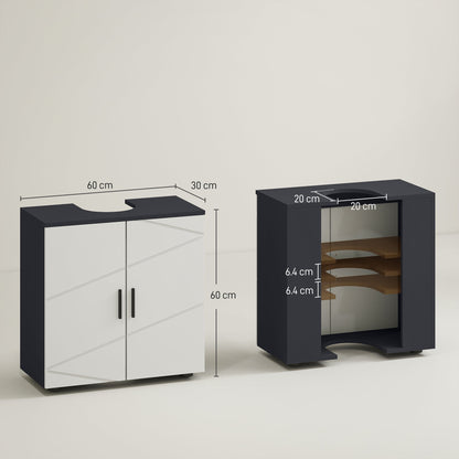 dimensions of the bathroom vanity unit showing the height and depth